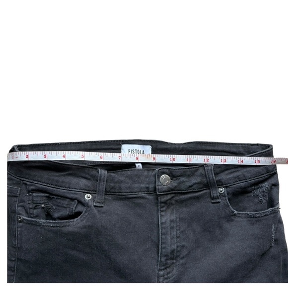 178. Pistola Raw Hem Lightly Distressed Ankle Black Jean - Picture 13 of 15